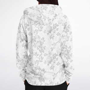 Sudadera con capucha extragrande con cremallera floral, de algodón grueso y forro polar, estilo urbano, unisex, personalizada, con cremallera completa - Product Image 5