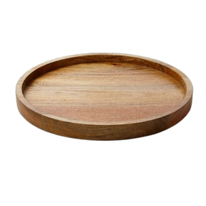 Grands plateaux de service en bois d'acacia brun, de forme arrondie, pour biscuits, dîners, collations et charcuteries - Product Image 2