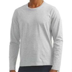 Camiseta de manga larga gris claro para hombre, camiseta informal de algodón suave y transpirable, camiseta básica cómoda para el día a día, camisa ligera de otoño - Product Image 1