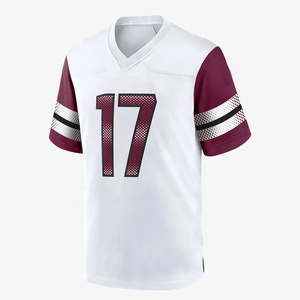 Jersey de Fútbol Americano para Hombre, Servicio OEM, Color Blanco y Rojo, Estilo Twill, para Práctica, con Números - Product Image 4
