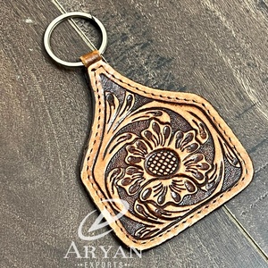 Dernière Tendance : Porte-clés Designer 2026 en Cuir de Vachette Gravé, Anneau en Cuir Véritable, Accessoire pour la Maison, le Bureau et les Cadeaux - Product Image 1
