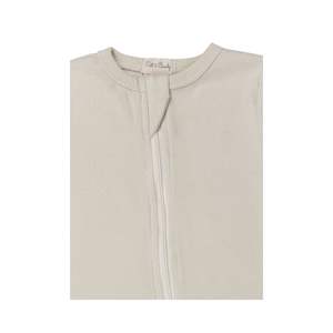 ชุดรอมเปอร์ซิปยางยืดทำจากไม้ไผ่เสื้อผ้าสำหรับเด็กสีข้าวโอ๊ต - Product Image 2