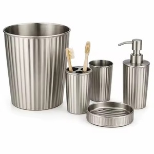 Luxury Collection Metal <b>Bathroom</b> <b>Set</b> Decorative Bath Ware <b>Accessories</b> for Premium Home Hotel Resort Vanity - Product Image 5