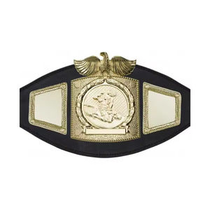 Ceinture de championnat ultime en cuir noir avec boucle, 29,5 pouces de long, 12,5 pouces de large, réglable, unisexe, adulte, lutte, boxe, MMA - Product Image 2