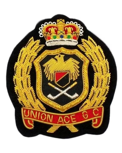 Luxury Handmade Gold Bullion Wire Embroidered Crest Patch Custom Fabric Badge OEM Wholesale Manufacturer - Product Image 4