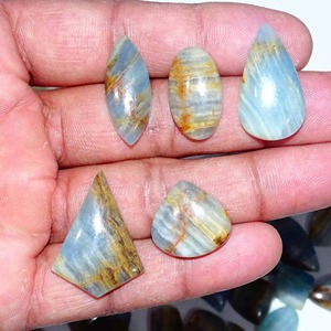 Lote al por mayor de gemas de calcita azul natural de calidad AAA+ en forma de cabujón sueltas, tamaño libre, para la fabricación de joyería fina - Product Image 5
