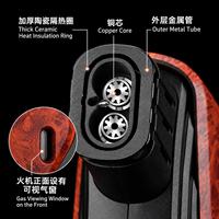 Mini briquet torche à gaz coupe-vent avec verrou de sécurité et fenêtre de visualisation pour barbecue et cigares