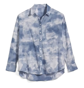 Blusa Elegante y Versátil de Manga Larga con Solapa para Mujer, Nueva Tendencia, Estampado de Acuarela, para Primavera - Product Image 4