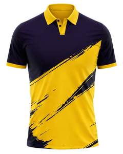 Camisa Polo Amarilla y Negra para Hombre, Manga Corta, Estampado Gráfico, Ropa Deportiva Informal, Transpirable, de Poliéster, para Golf, Tenis, Entrenamiento - Product Image 1