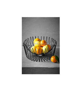 Cesta de frutas de hierro de granja rústica de 2 niveles hecha a mano redonda para cenar con diseño tradicional elegante moderno decorativo - Product Image 6