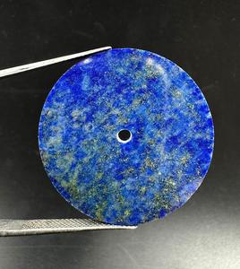Pierre précieuse naturelle Lapis Lazuli bleu, cadran plat 31,5 mm, qualité excellente, pierre brute pour la fabrication de bijoux, perçage gratuit, AK Gems - Product Image 6