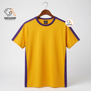 Vêtements grecs pour hommes, t-shirt décontracté à manches courtes, col rond, couleurs grises, moutarde et violettes - Product Image 4