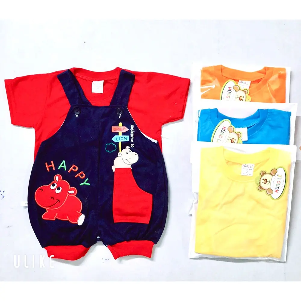 Baju Monyet Bayi Baru Lahir, Lengan Pendek Super Lucu Musim Panas 100% Katun