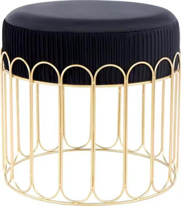 Velvet Ottoman <b>Stool</b> Novelty Creative Metal Velvet Home Furniture for Bedroom Living Room Hotel Cafe Decor Poufs - Product Image 1