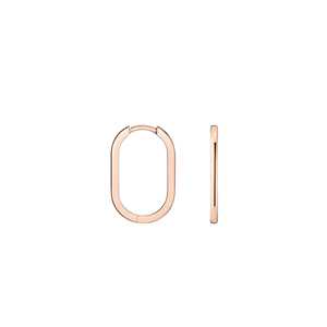 Pendientes de Aro Ovalados Minimalistas de Oro de 14K, 20mm x 12.5mm, Ligeros, Modernos, Geométricos, Finos, para Uso Diario, Joyería Fina, Par, Venta al por Mayor - Product Image 3