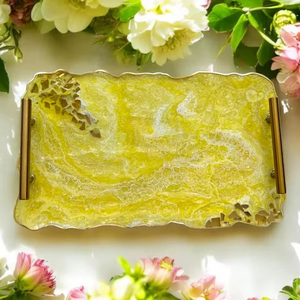 Bandeja de Resina para Servir Té, Bebidas y Aperitivos, Vajilla de Cocina, Bandeja de Resina Azul, Venta al por Mayor - Product Image 1