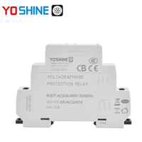 Relais de protection de tension triphasé 3 fils CA 208V-480V, moniteur de séquence de phase et de sur/sous-tension 10A, montage sur rail DIN, protection électrique