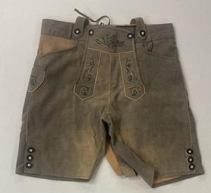 Lederhosen traditionnels bavarois pour hommes en daim végétalien fait main de haute qualité, durables, en faux daim polyester avec broderie - Product Image 1