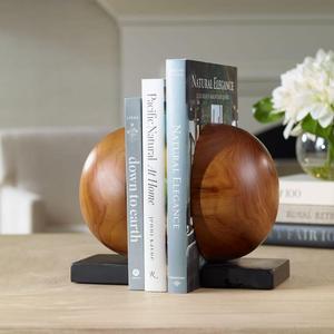 Modern Solid Wooden Bookends Handmade <b>Book</b> Holder Pair for Bookshelf Office Library Desk and Home <b>Decor</b> - Product Image 3