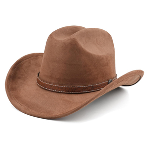 Último Modelo de Sombrero Vaquero Blanco de Ala Ancha con Banda de Cuero Marrón, Sombrero Occidental para Exteriores, Unisex, Personalizable, OEM, ODM - Product Image 4