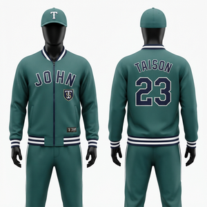 Unisex Winter Baseball Training Suit 280 GSM Premium Polyester Fleece Lime Green Contrast Panel Custom Team Logo Tracksuit - Product Image 5