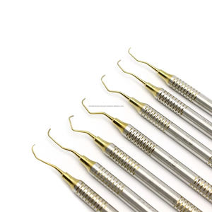Juego de 7 piezas de curetas y raspadores periodontales Gracey con mango hueco, instrumentos quirúrgicos dentales de colores - Product Image 3