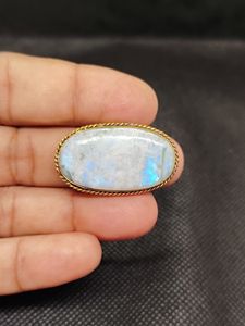 Colgante de Piedra Lunar 100% Natural con Ranura, de Alta Calidad, con Ranura de Latón, Precio al por Mayor, Lote de Colgantes de Macramé con Piedra Lunar, Cristal - Product Image 5