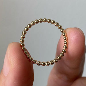Minimalist Sterling <b>Silver</b> Beaded <b>Ring</b> Match Lab Grown Diamond <b>Solitaire</b> Classic 925 <b>Silver</b> Bead <b>Ring</b> To Pair With Lab Grown - Product Image 3