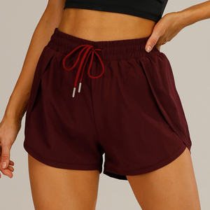 2026 Women's 2-in-1 Safety Gym Yoga Shorts High <b>Waist</b> Denim <b>Elastic</b> <b>Waist</b> Closure Printed Pattern Wholesale Fitness Workout Wear - Product Image 4