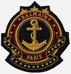 Tela de fieltro no tejida con bordado de hilo de alambre hecho a mano, ecológica, personalizable en tamaño y forma, insignia, ancla, corona, escudo, estilo de lujo - Product Image 1