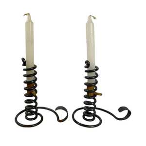 Vintage Black Wood <b>Tea</b> <b>Light</b> Candle Holder Set Spiral Swirl Scented <b>Christmas</b> Heat Resistant Eco-Friendly Handcrafted Stand - Product Image 2