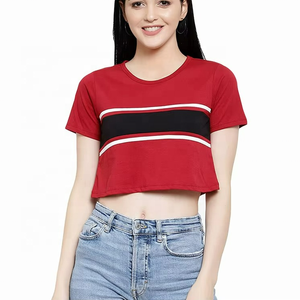 Top Corto de Algodón Transpirable de Secado Rápido para Mujer, Primavera-Verano 2026, Estilo Casual Holgado con Cuello Redondo, Manga Corta, Estampado Sólido, Estilo Hip Hop - Product Image 3