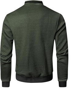 Mens Bomber Jacket Casual Lightweight <b>Coat</b> With Front Zip Closure And Ribbed Design Suitable For Spring And Autumn - Product Image 6