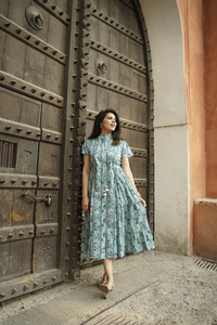 OEM bloque impreso verano playa niñas estampado Floral Boho largo rayón volantes Casual cuello en V Sexy Boho Maxi Plus vestido bata Mujer - Product Image 2