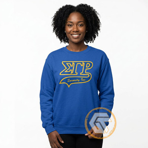 GREEK TREASURES Sigma Gamma Rho Sorority Inc <b>Blue</b> Crew Neck Cotton <b>Fleece</b> Sweatshirt <b>Women</b> Letter Print Long Sleeve - Product Image 2