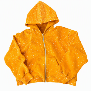 Sweat-shirt à capuche zippé jaune avec imprimé lettres, coupe classique, unisexe, en molleton écologique 100% coton, streetwear, vêtements décontractés d'hiver - Product Image 1