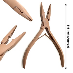 Pince à extensions capillaires professionnelle en acier inoxydable 5,5 pouces, outil durable et réutilisable pour anneaux nano/micro - Product Image 1