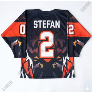 Maillot de hockey personnalisé sublimé de qualité supérieure Sibrin |   100% polyester, nom et numéro d'équipe personnalisés, toutes tailles |   Hockey sur glace pour adultes - Product Image 1
