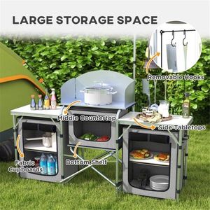 Portable Gray Island Platform for Camping Perfect Addition to Your Outdoor Kitchen! - Product Image 1