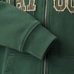 Sudadera con Capucha Bordada para Hombre, Corte Holgado, Informal, con Diseño de Letras en la Parte Delantera, Manga Regular, Algodón French Terry - Product Image 6