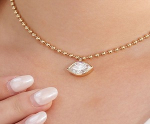 Custom 18K Solid Gold 2 Carat CVD Lab Grown Diamond Solitaire Pendant <b>Necklace</b> Luxury Round Brilliant Cut Choker Gift for Women - Product Image 4