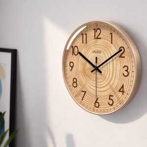 Modern Wood <b>Wall</b> <b>Clock</b> Silent Quartz Large <b>Wall</b> <b>Clock</b> Nordic Home <b>Decor</b> Round Kitchen <b>Clock</b> Housewarming Gift for Him - Product Image 3