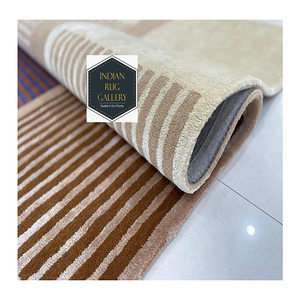 Tapis sur mesure tufté à la main en laine et Tencel, design moderne, irrégulier, pour villas de Dubaï et projets résidentiels personnalisés, gaufré et sculpté à la main - Product Image 3