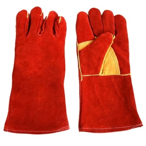 2025 Gants de soudage en cuir fendu de bonne qualité Protection des mains personnalisée Gants de soudage à double paume - Product Image 1