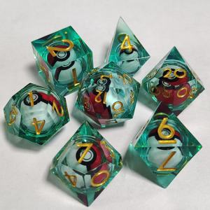 Ensemble de dés en résine écologique gravés avec logo personnalisé D20 D4 D6 D8 D10, paillettes, pour jeux de société Dungeons and Dragons Dnd, Trpg, Cthulhu, Coc - Product Image 4