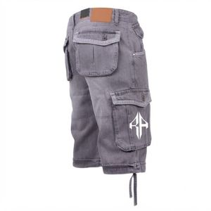 Pantalones Cortos de Mezclilla para Hombre, de Alta Calidad, con Estampado de Serigrafía, Estilo Jeans, de Pierna Ancha, Material Spandex/Poliéster - Product Image 6