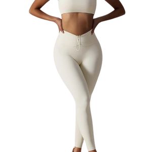 Leggings de Yoga con Cordón Ajustable para Mujer, Cintura Alta, para Ejercicio, Fitness y Gimnasio, con Logotipo Personalizado, Venta al Por Mayor, OEM ODM - Product Image 2