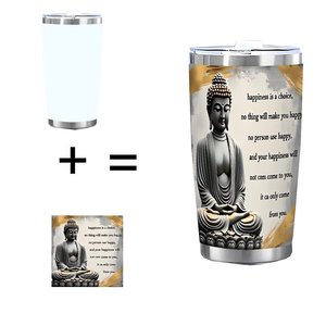 Double Wall Stainless Steel Tumbler 20oz Vacuum <b>Insulated</b> Custom Buddha Design Travel <b>Mug</b> - Product Image 4