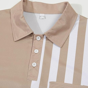 Suéter de punto nuevo para hombre, estilo polo, con costuras en contraste de color, jersey de algodón, talla grande, transpirable, OEM - Product Image 5