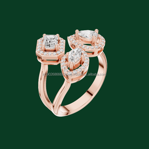 Modcloth Anillo de diamante ajustable de 10K para mujer Anillo de dedo de joya elegante - Product Image 1